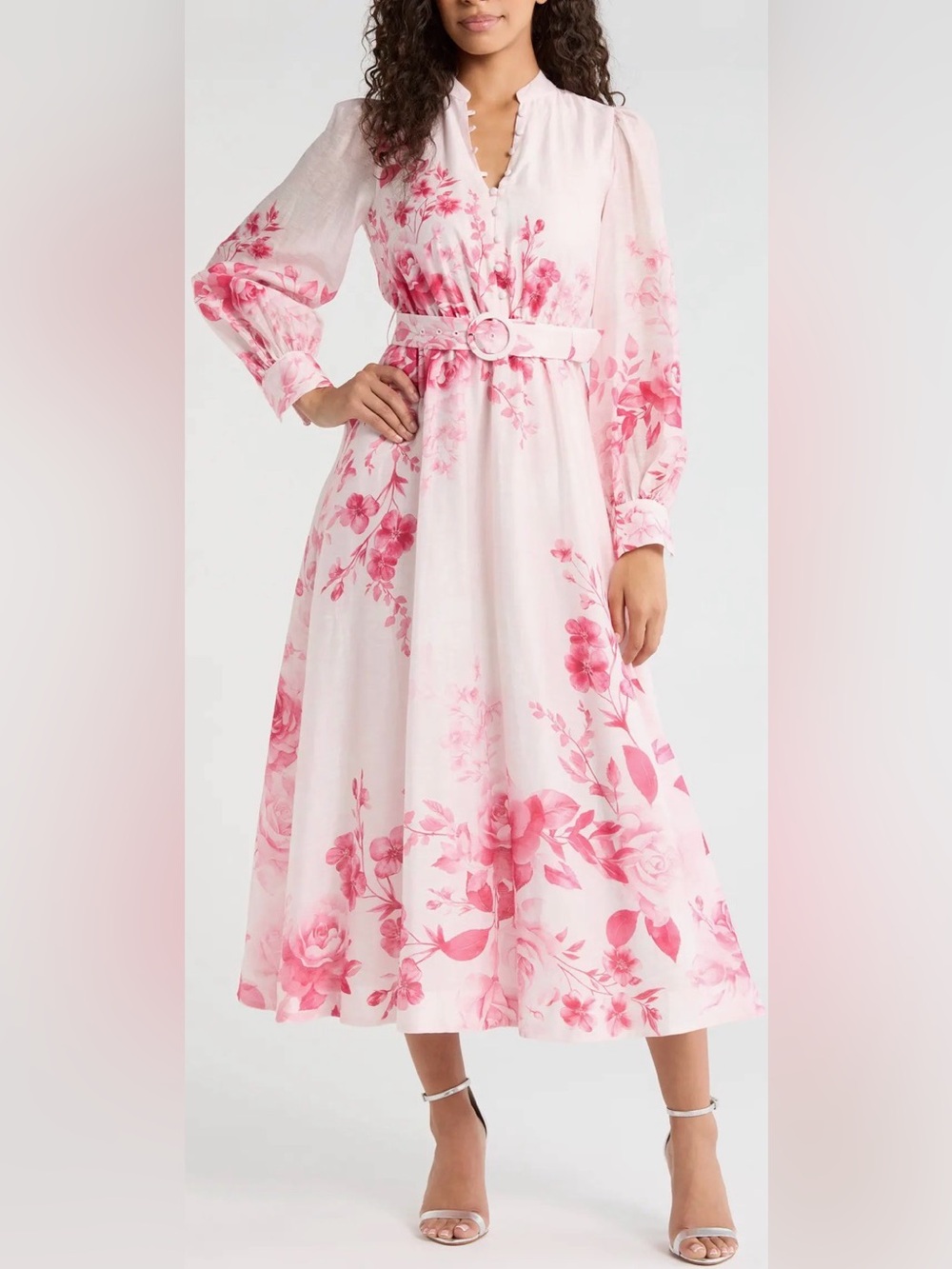 NEW EVER NEW Rosalyn Floral Long Sleeve Belted Dress sz 4